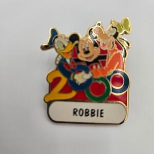 Disney World 2000 Millennium Pin Mickey Donald Goofy Robbie Nameplate NO BACK